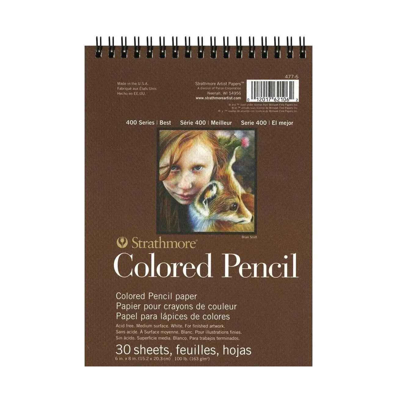 Strathmore Colored Pencil Paper Series 400,30 SHT,163 GSM - 6" x 8"(477-6) Strathmore